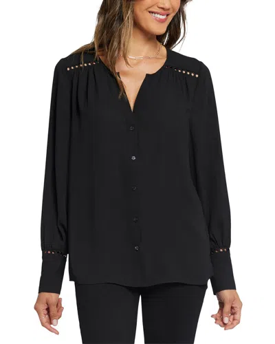 Nydj Lace Peasant Top In Black