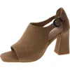 Nydj Larlie Womens Leather Open Toe Block Heel In Grey