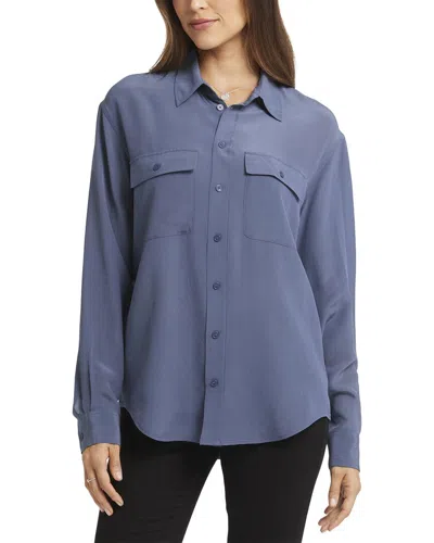 Nydj Lauren Silk Blouse In Blue