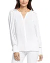 Nydj Liliana Lace Inset Peasant Top In Optic White