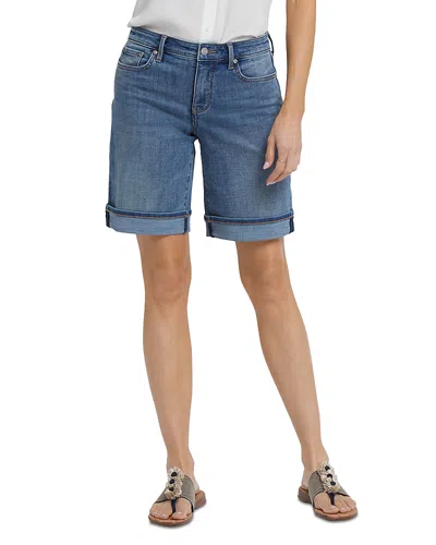 Nydj Lilly High Rise Jean Shorts With 2 Cuffs In Majorca Bay In Brown