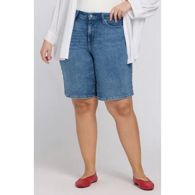 Nydj Lilly High Waist Denim Shorts In Blue