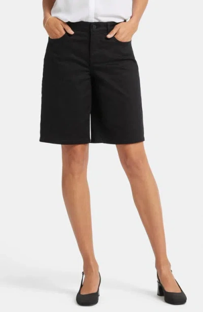 Nydj Lilly Straight Leg Denim Shorts In Black