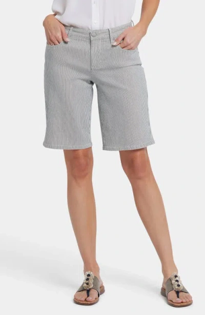 Nydj Lilly Straight Leg Denim Shorts In Luarca Stripe
