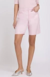 Nydj Linen Blend Bermuda Shorts In Pink