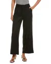 Nydj Linen-blend Black Petite Mona Wide Leg Trouser Jean In Black