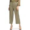 Nydj Linen Blend Crop Wide Leg Pants In Avocado