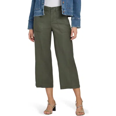 Nydj Petite Wide Leg Cargo Capri Pants In Green