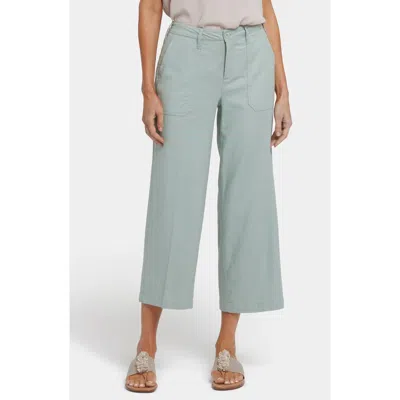 Nydj Linen Blend Crop Wide Leg Pants In Tomatillo