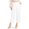 Nydj Linen Blend Crop Wide Leg Pants In White
