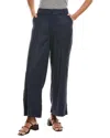 Nydj Linen-blend Oxford Navy Petite Mona Wide Leg Trouser Jean In Blue