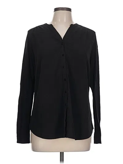 Pre-owned Nydj Long Sleeve Blouse In Black