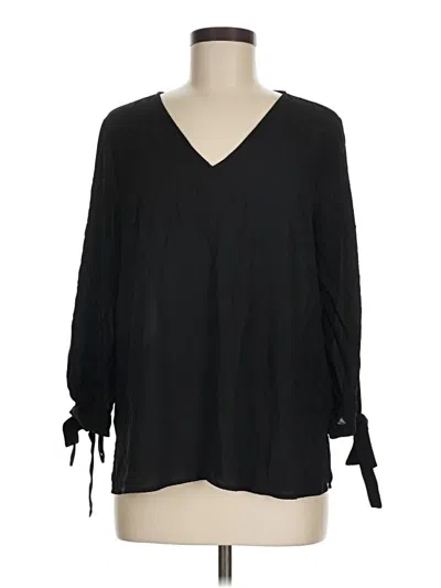 Pre-owned Nydj Long Sleeve Blouse In Black