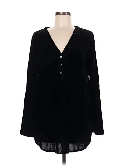 Pre-owned Nydj Long Sleeve Blouse In Black