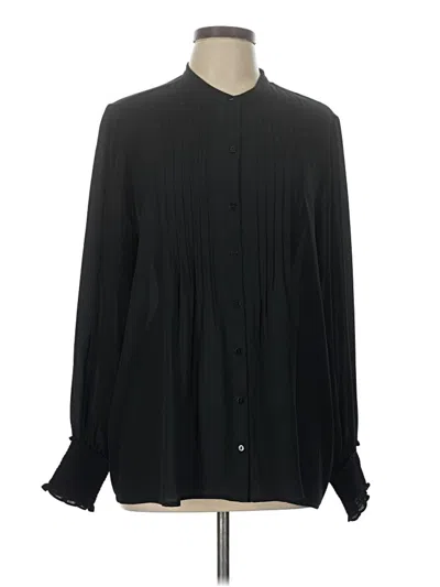 Pre-owned Nydj Long Sleeve Blouse In Black