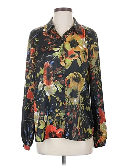 Pre-owned Nydj Long Sleeve Blouse In Black