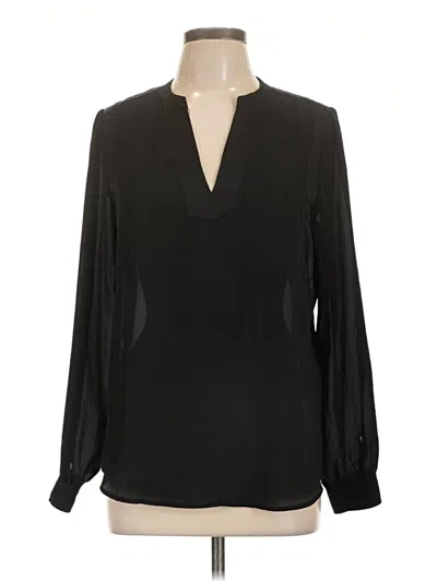 Pre-owned Nydj Long Sleeve Blouse In Black