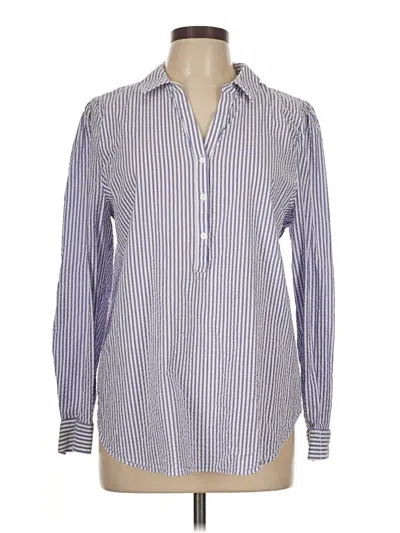 Pre-owned Nydj Long Sleeve Blouse In Blue