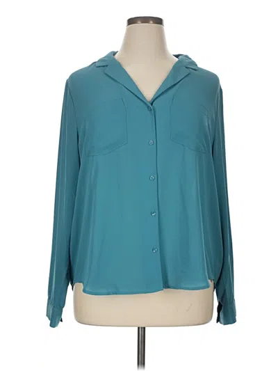 Pre-owned Nydj Long Sleeve Blouse In Blue