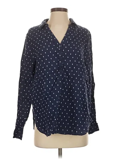 Pre-owned Nydj Long Sleeve Blouse In Blue
