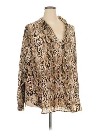 Nydj Long Sleeve Blouse In Brown