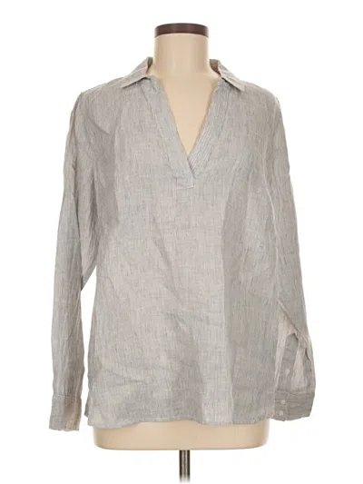 Pre-owned Nydj Long Sleeve Blouse In Gray