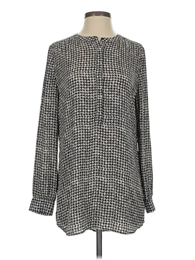 Pre-owned Nydj Long Sleeve Blouse In Gray