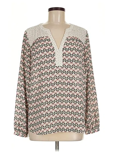 Pre-owned Nydj Long Sleeve Blouse In Ivory