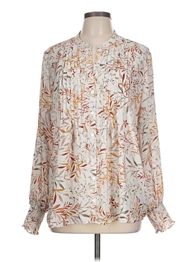Pre-owned Nydj Long Sleeve Blouse In Ivory