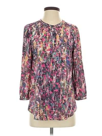 Pre-owned Nydj Long Sleeve Blouse In Pink