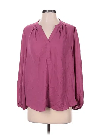 Pre-owned Nydj Long Sleeve Blouse In Purple