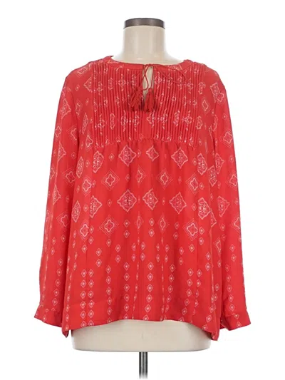 Pre-owned Nydj Long Sleeve Blouse In Red