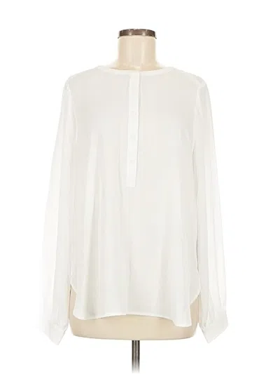 Pre-owned Nydj Long Sleeve Blouse In White