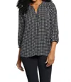 Nydj High-low Crepe Blouse In Multi