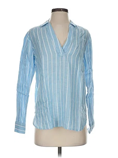 Pre-owned Nydj Long Sleeve Polo Shirt In Blue