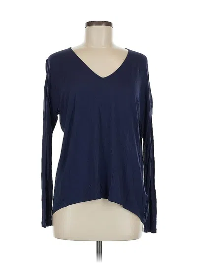Pre-owned Nydj Long Sleeve Top Blue V Neck Tops
