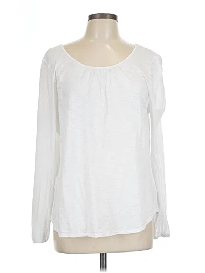 Pre-owned Nydj Long Sleeve T-shirt In White