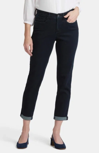 Nydj Margot Ankle Straight Leg Girlfriend Jeans In Midnight Falls