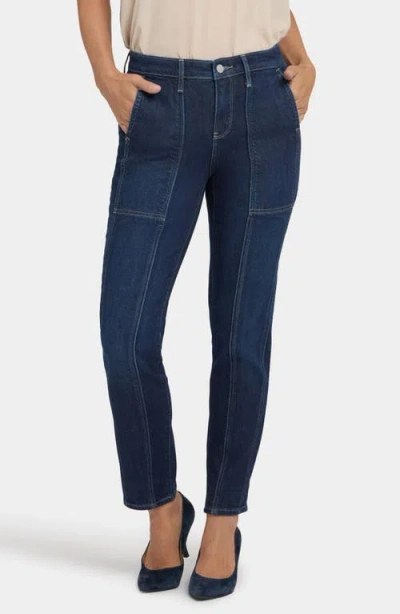 Nydj Margot Girlfriend Front Seam Straight Leg Jeans In Blue