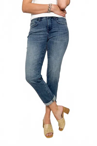 Nydj Margot Girlfriend Jeans With Roll Cuffs In Caliente