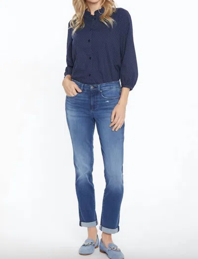 Nydj Margot Girlfriend W/ Rolled Cuff Jean In Heron Wash In Multi