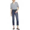 Nydj Margot Girlfriend Womens Denim Light Wash Straight Leg Jeans In Brown