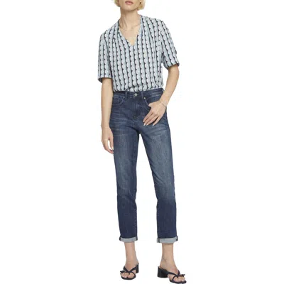 Nydj Margot Girlfriend Womens Denim Light Wash Straight Leg Jeans In Brown