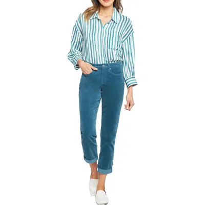 Nydj Margot Girlfriend Womens Tummy Slimming Corduroy Skinny Pants In Blue