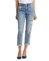 Nydj Margot Embroidered Patch Girlfriend Jeans