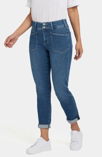 Nydj Margot Utility Pocket Ankle Girlfriend Jeans In Blue