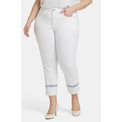 Nydj Plus Marilyn Wave Tie Dye Ankle Crop Jean In White