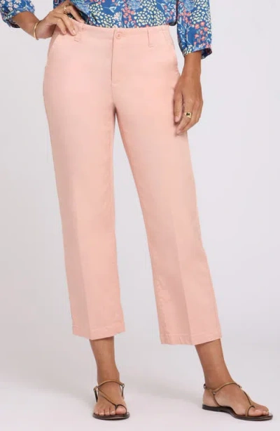 Nydj Marilyn Ankle Straight Leg Twill Pants In Pink