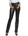 Nydj Marilyn Faux Leather High Rise Straight Jeans In Black In Black