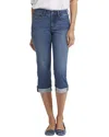 Nydj Marilyn Cuffed Crop Straight Leg Jeans In Blue